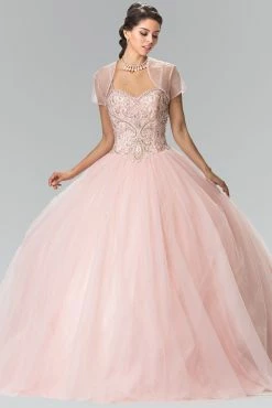 Beaded Sleeveless A-Line Ballgown By Elizabeth K GL2350 -Dresses Shop beaded sleeveless a line ballgown by elizabeth k gl2350 quinceanera dresses elizabeth k xs blush pink 443905
