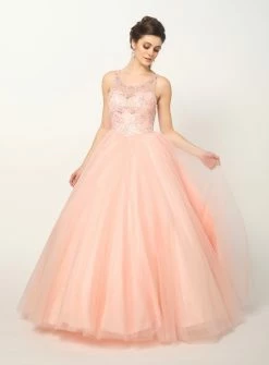 Beaded Sleeveless Illusion Ball Gown By Juliet 1417 -Dresses Shop beaded sleeveless illusion ball gown with a line skirt by juliet 1417 quinceanera dresses juliet 394440