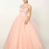 Beaded Sleeveless Illusion Ball Gown By Juliet 1417 -Dresses Shop beaded sleeveless illusion ball gown with a line skirt by juliet 1417 quinceanera dresses juliet xs blush 986106
