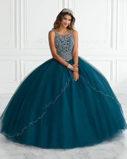Beaded Split Front Quinceanera Dress By Fiesta Gowns 56388