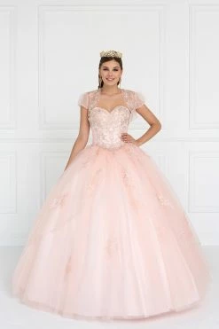 Beaded Strapless Ballgown With Bolero By Elizabeth K GL2427