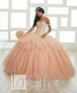 Strapless Glitter Dress By House Of Wu LA Glitter 24027 -Dresses Shop beaded strapless glitter dress by house of wu la glitter 24027 quinceanera dresses la glitter by house of wu 0 peach 122083