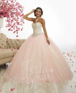 Beaded Strapless Quinceanera Dress By Fiesta Gowns 56337