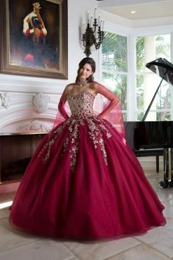 Applique Strapless Cape Ball Gown By Petite Adele PQ1010 -Dresses Shop bellaprincess 2964 1000x1500 1