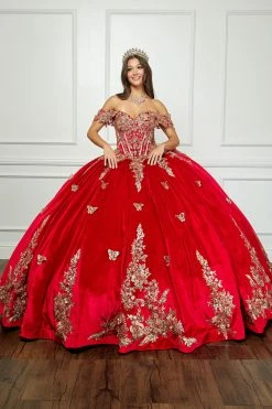 Applique Sweetheart Velvet Ball Gown By Petite Adele PQ1038 -Dresses Shop bellaprincess quincedress 27 5 1000x1500 1