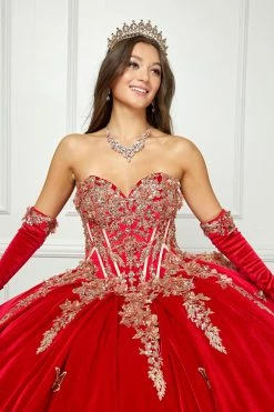 Applique Sweetheart Velvet Ball Gown By Petite Adele PQ1038 -Dresses Shop bellaprincess quincedress 27 82 1 1000x1500 1