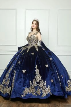 Applique Sweetheart Velvet Ball Gown By Petite Adele PQ1038 -Dresses Shop bellaprincess quincedress 118of27 1000x1500 1