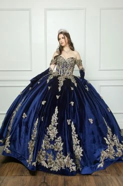 Applique Sweetheart Velvet Ball Gown By Petite Adele PQ1038 -Dresses Shop bellaprincess quincedress 123of27 1000x1500 1