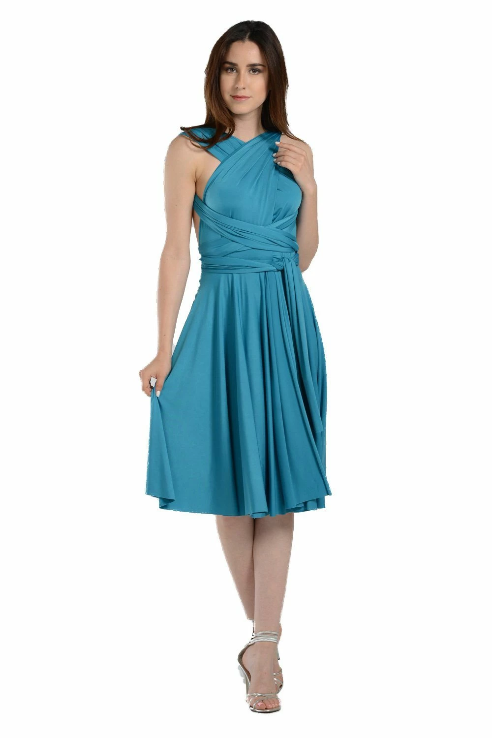 Burgundy Long Convertible Jersey Dress By Poly USA 14 Burgundy Long Convertible Jersey Dress By Poly USA - Image 12