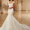 Cap Sleeve Mermaid Bridal Gown By Mary's Bridal MB4119 2 Cap Sleeve Mermaid Bridal Gown By Mary's Bridal MB4119 -Dresses Shop cap sleeve mermaid bridal gown by marys bridal mb4119 wedding dresses marys bridal couture damour collection 0 ivory 736045