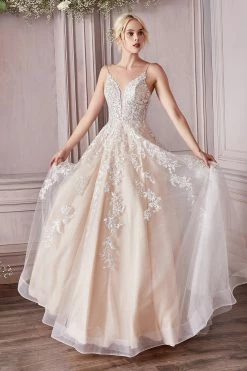 Champagne Bridal Gown By Cinderella Divine CM320 -Dresses Shop champagne bridal gown by cinderella divine cm320 long formal dresses cinderella divine 850242