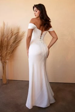 Corset Satin Bridal Gown By Cinderella Divine 7484W -Dresses Shop corset satin bridal gown by cinderella divine 7484w long formal dresses cinderella divine 400732