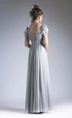 Long Flutter Sleeve Dress By Cinderella Divine 1002 -Dresses Shop elegant long dress with flutter sleeves by cinderella divine 1002 long formal dresses cinderella divine 893099