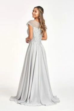 Embellished Cap Sleeve Chiffon Gown By Elizabeth K GL3065 -Dresses Shop embellished cap sleeve chiffon gown by elizabeth k gl3065 long formal dresses elizabeth k 396860