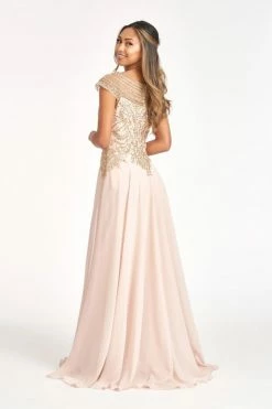 Embellished Cap Sleeve Chiffon Gown By Elizabeth K GL3065 -Dresses Shop embellished cap sleeve chiffon gown by elizabeth k gl3065 long formal dresses elizabeth k 737671