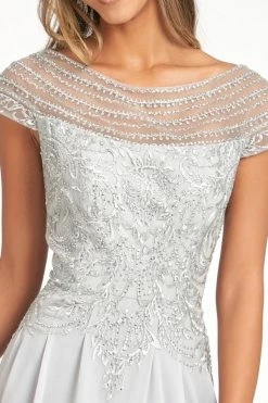 Embellished Cap Sleeve Chiffon Gown By Elizabeth K GL3065 -Dresses Shop embellished cap sleeve chiffon gown by elizabeth k gl3065 long formal dresses elizabeth k 871563