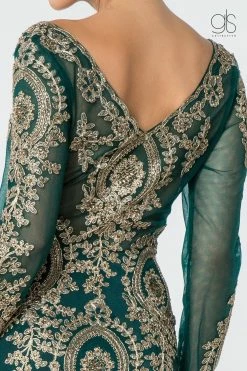 Embellished Long-Sleeve Mermaid Gown By Elizabeth K GL1597 -Dresses Shop embellished long sleeve mermaid gown by elizabeth k gl1597 long formal dresses elizabeth k 773759