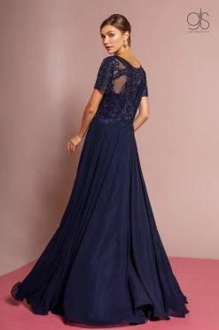 Embroidered Chiffon Gown With Short Sleeves By Elizabeth K GL2683 13 Embroidered Chiffon Gown With Short Sleeves By Elizabeth K GL2683 -Dresses Shop embroidered chiffon gown with short sleeves by elizabeth k gl2683 long formal dresses elizabeth k 871832