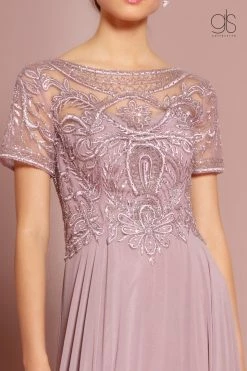 Embroidered Chiffon Gown With Short Sleeves By Elizabeth K GL2683 15 Embroidered Chiffon Gown With Short Sleeves By Elizabeth K GL2683 -Dresses Shop embroidered chiffon gown with short sleeves by elizabeth k gl2683 long formal dresses elizabeth k 873529