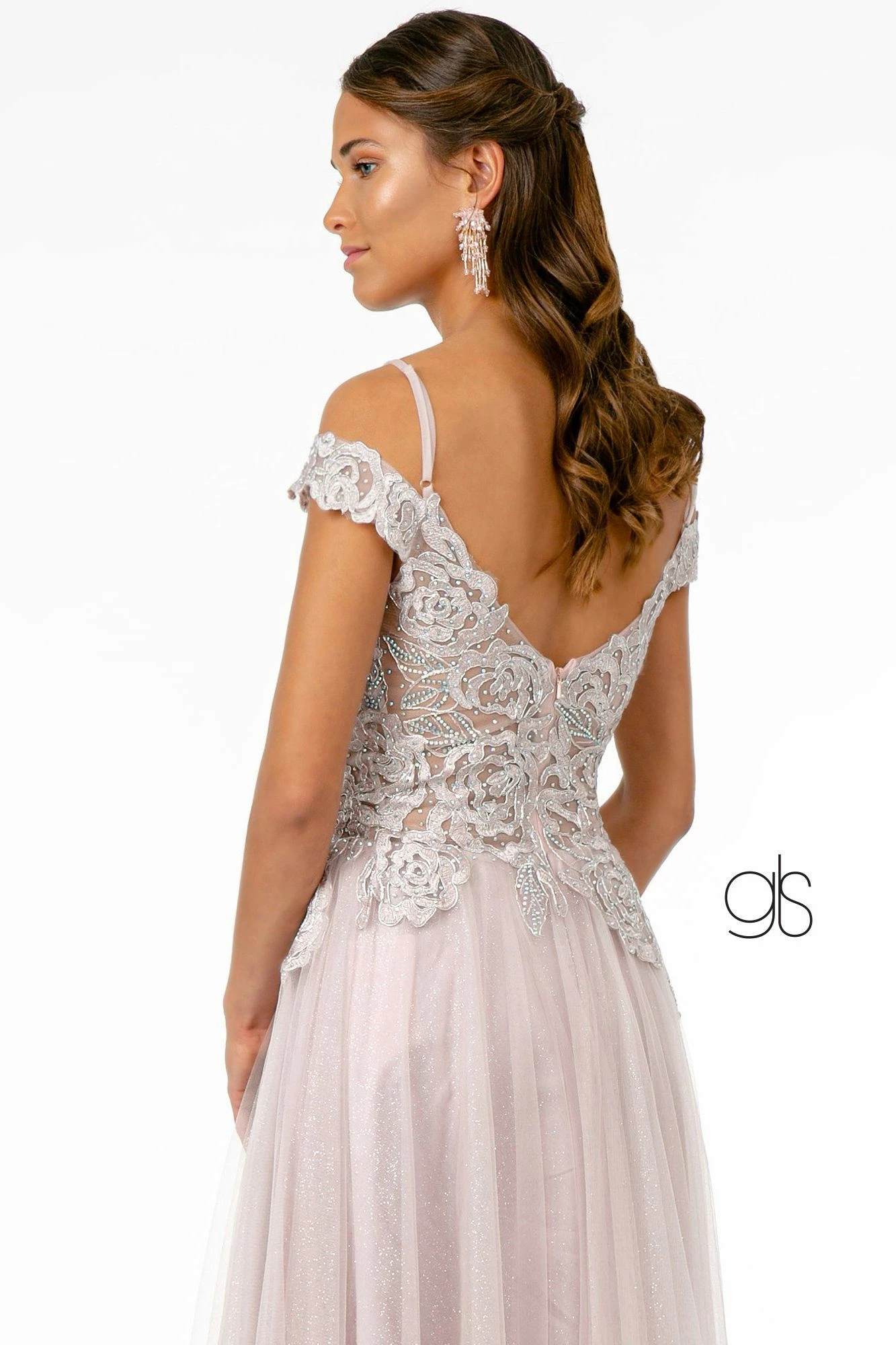 Embroidered Long Sheer Cold Shoulder Dress By Elizabeth K GL2953 14 Embroidered Long Sheer Cold Shoulder Dress By Elizabeth K GL2953 - Image 12