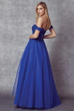 Embroidered Off Shoulder Tulle Gown By Juliet 280 -Dresses Shop embroidered off shoulder tulle gown by juliet 280 long formal dresses juliet 968803