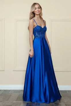 Embroidered Satin Gown By Poly USA 9126 -Dresses Shop embroidered satin gown by poly usa 9126 long formal dresses poly usa 317630