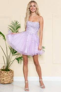 Embroidered Short A-line Tulle Dress By Amelia Couture 7013S