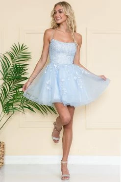 Embroidered Short A-line Tulle Dress By Amelia Couture 7013S -Dresses Shop embroidered short a line tulle dress by amelia couture 7013s short cocktail dresses amelia couture 4 baby blue 370299