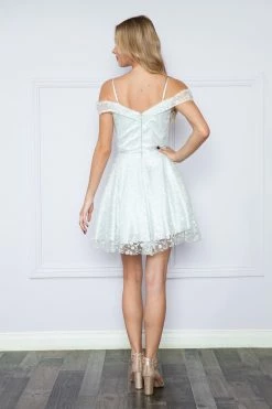 Embroidered Short Cold Shoulder Dress By Poly USA 9198 -Dresses Shop embroidered short cold shoulder dress by poly usa 9198 short cocktail dresses poly usa 982741