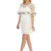 Embroidered Short Eyelet Dress With Sleeves By Celavie 8509 -Dresses Shop embroidered short eyelet dress with sleeves by celavie 8509 short cocktail dresses celavie s ivory 540448