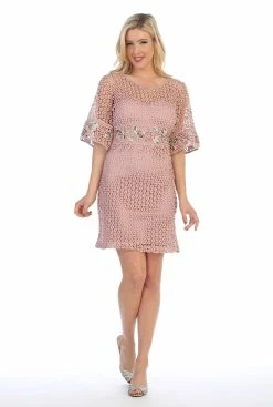 Embroidered Short Eyelet Dress With Sleeves By Celavie 8509 12 Embroidered Short Eyelet Dress With Sleeves By Celavie 8509 -Dresses Shop embroidered short eyelet dress with sleeves by celavie 8509 short cocktail dresses celavie s pink mauve 229741