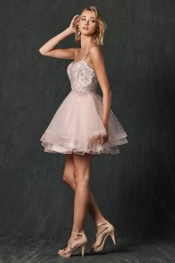 Embroidered Short Layered Dress By Juliet 849 -Dresses Shop embroidered short layered dress by juliet 849 short cocktail dresses juliet 200416