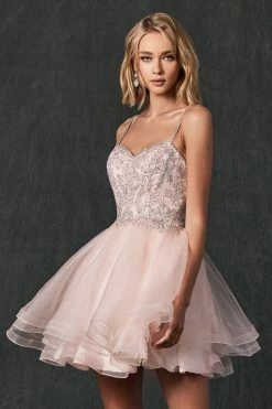 Embroidered Short Layered Dress By Juliet 849