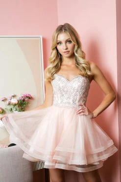 Embroidered Short Layered Dress By Juliet 849 -Dresses Shop embroidered short layered dress by juliet 849 short cocktail dresses juliet xs blush 998712