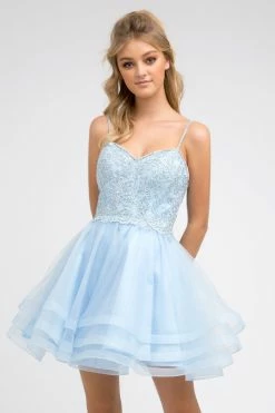 Embroidered Short Layered Dress By Juliet 849 -Dresses Shop embroidered short layered dress by juliet 849 short cocktail dresses juliet xs ice blue 168214