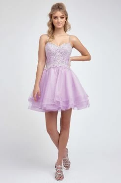 Embroidered Short Layered Dress By Juliet 849 -Dresses Shop embroidered short layered dress by juliet 849 short cocktail dresses juliet xs lilac 813566