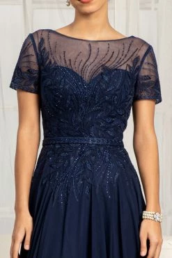 Embroidered Short Sleeve Gown By Elizabeth K GL3067 -Dresses Shop embroidered short sleeve gown by elizabeth k gl3067 long formal dresses elizabeth k 790876