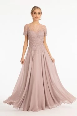 Embroidered Short Sleeve Gown By Elizabeth K GL3067 -Dresses Shop embroidered short sleeve gown by elizabeth k gl3067 long formal dresses elizabeth k s mauve 910835