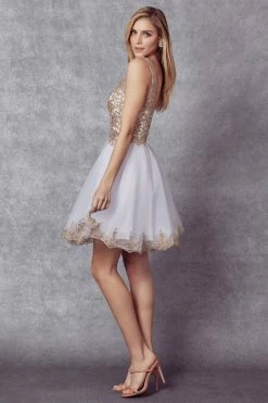 Embroidered Short V-Neck Dress By Juliet 835 20 Embroidered Short V-Neck Dress By Juliet 835 -Dresses Shop embroidered short v neck dress by juliet 835 short cocktail dresses juliet 838789