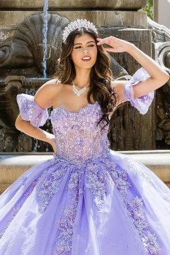 Embroidered Sweetheart Corset Ball Gown By Petite Adele PQ1026 -Dresses Shop embroidered sweetheart corset ball gown by petite adele pq1026 quinceanera dresses bella princess couture by petite adele 103634