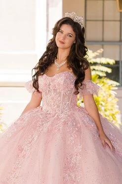 Embroidered Sweetheart Corset Ball Gown By Petite Adele PQ1026 -Dresses Shop embroidered sweetheart corset ball gown by petite adele pq1026 quinceanera dresses bella princess couture by petite adele 688024