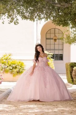 Embroidered Sweetheart Corset Ball Gown By Petite Adele PQ1026 -Dresses Shop embroidered sweetheart corset ball gown by petite adele pq1026 quinceanera dresses bella princess couture by petite adele xs blush 789355