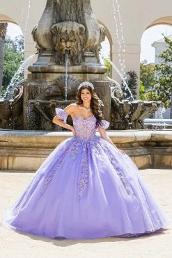 Embroidered Sweetheart Corset Ball Gown By Petite Adele PQ1026