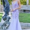 Embroidered Tulle V-Neck Mermaid Dress By Adora 3006 -Dresses Shop embroidered tulle v neck mermaid dress by adora 3006 long formal dresses adora design xs lavender 303171