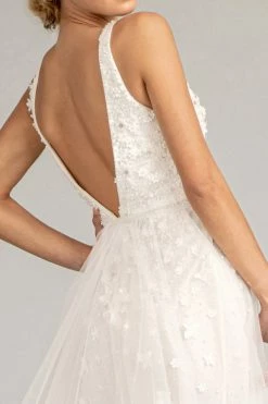 Fitted 3D Floral Applique Gown By Elizabeth K GL3011 -Dresses Shop fitted 3d floral applique gown by elizabeth k gl3011 long formal dresses elizabeth k 104400