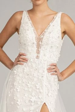 Fitted 3D Floral Applique Gown By Elizabeth K GL3011 -Dresses Shop fitted 3d floral applique gown by elizabeth k gl3011 long formal dresses elizabeth k 339901