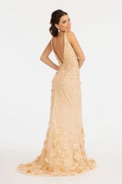 Fitted 3D Floral Applique Gown By Elizabeth K GL3011 -Dresses Shop fitted 3d floral applique gown by elizabeth k gl3011 long formal dresses elizabeth k 344821