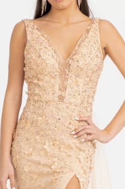 Fitted 3D Floral Applique Gown By Elizabeth K GL3011 -Dresses Shop fitted 3d floral applique gown by elizabeth k gl3011 long formal dresses elizabeth k 719329