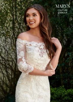 Fitted Applique Bridal Gown By Mary's Bridal MB4106 -Dresses Shop fitted applique bridal gown by marys bridal mb4106 wedding dresses marys bridal couture damour collection 146132