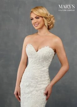 Fitted Applique Bridal Gown By Mary's Bridal MB4106 -Dresses Shop fitted applique bridal gown by marys bridal mb4106 wedding dresses marys bridal couture damour collection 613414